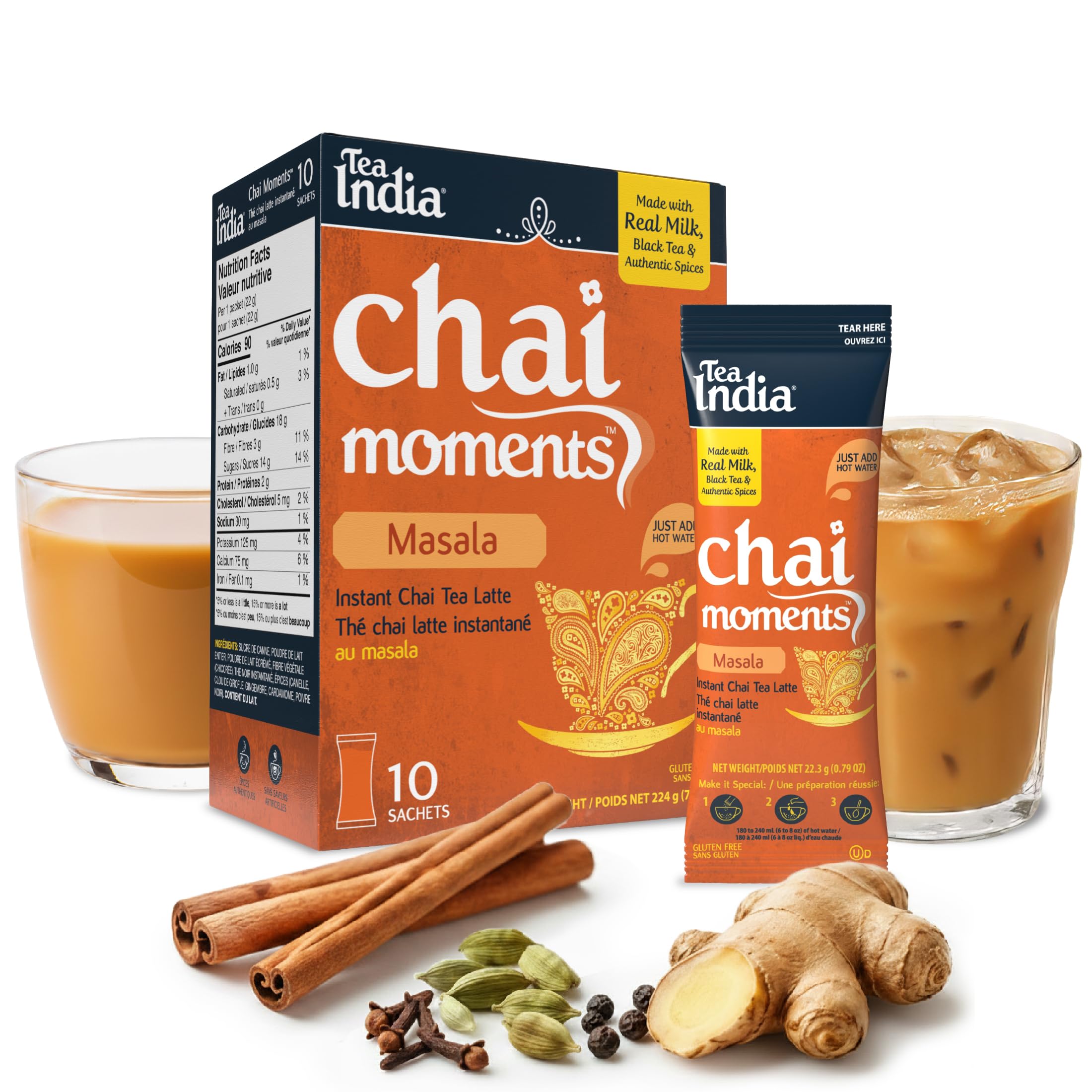 Amazon.com : Tea India Chai Moments Masala Chai Instant Latte